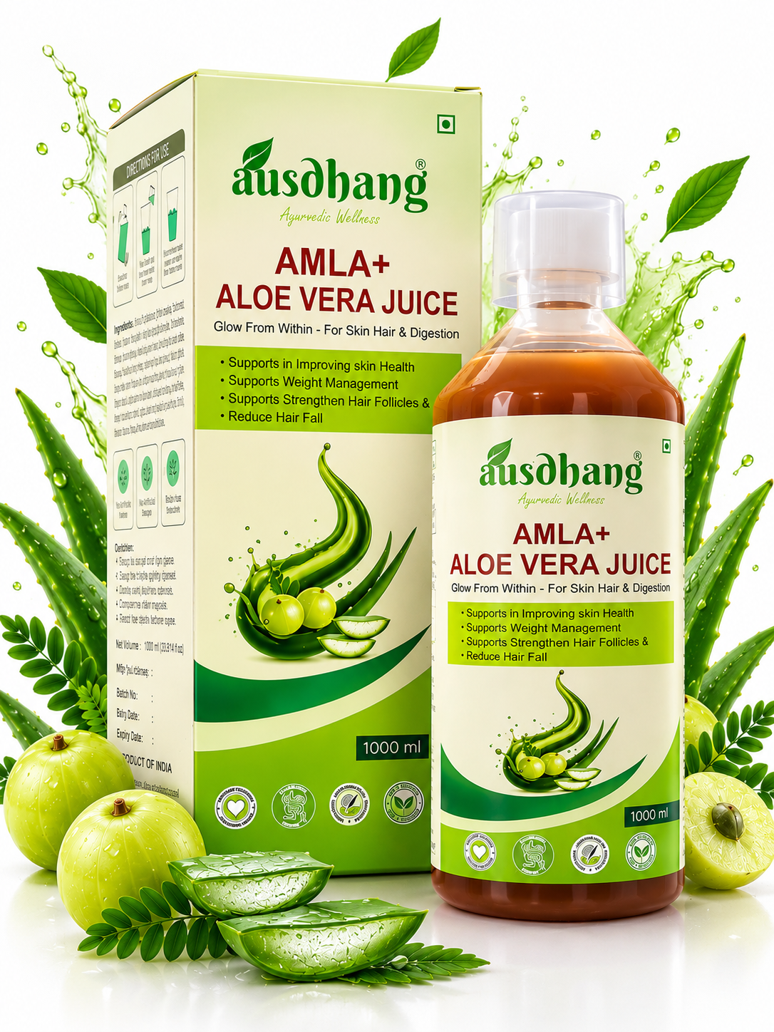 AUSHDHANG® Amla + Aloe Vera Juice